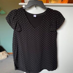XS Black & White Polka Dot Old Navy Blouse